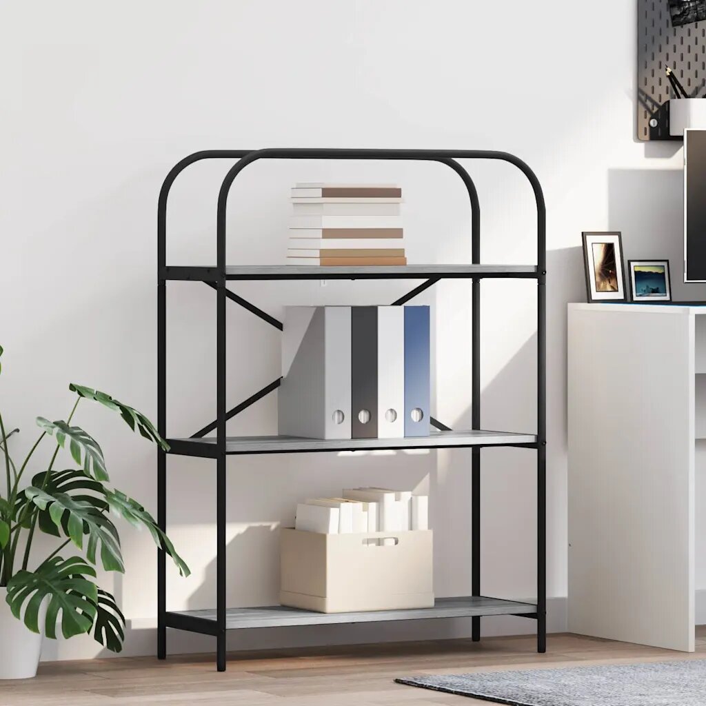 vidaXL Рафт за книги 3 нива 80 x 30 x 109 см Инженерна дървесина