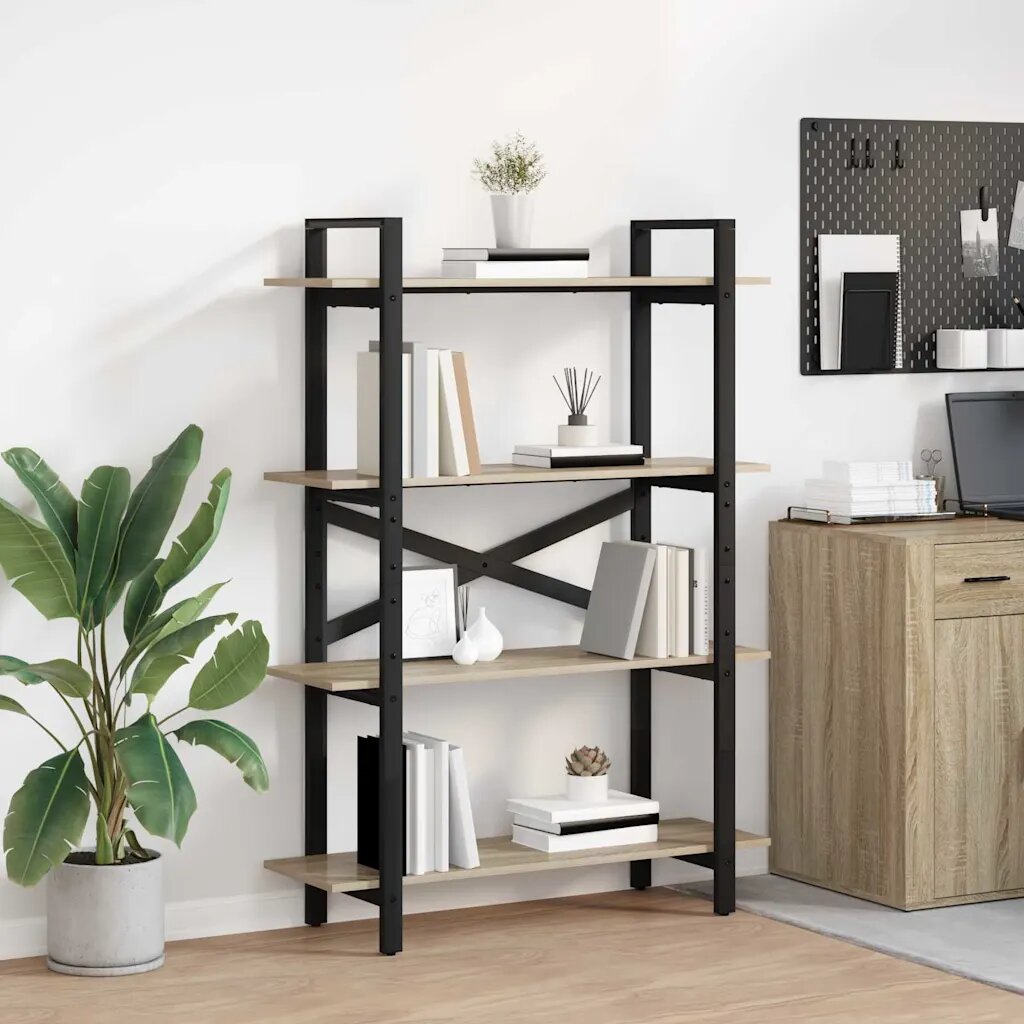 vidaXL Рафт за книги 4 нива 100 x 335 x 140 см Инженерна дървесина