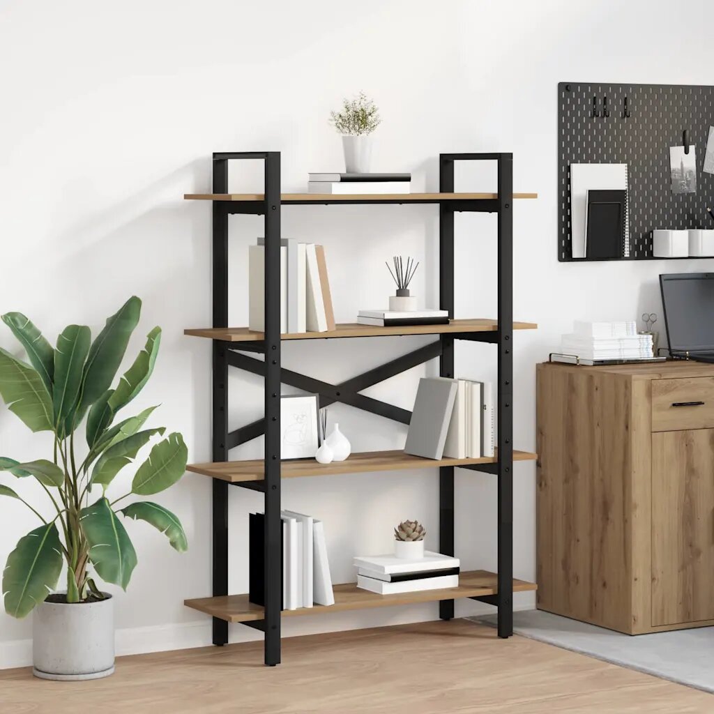 vidaXL Рафт за книги 4 нива 100 x 335 x 140 см Инженерна дървесина