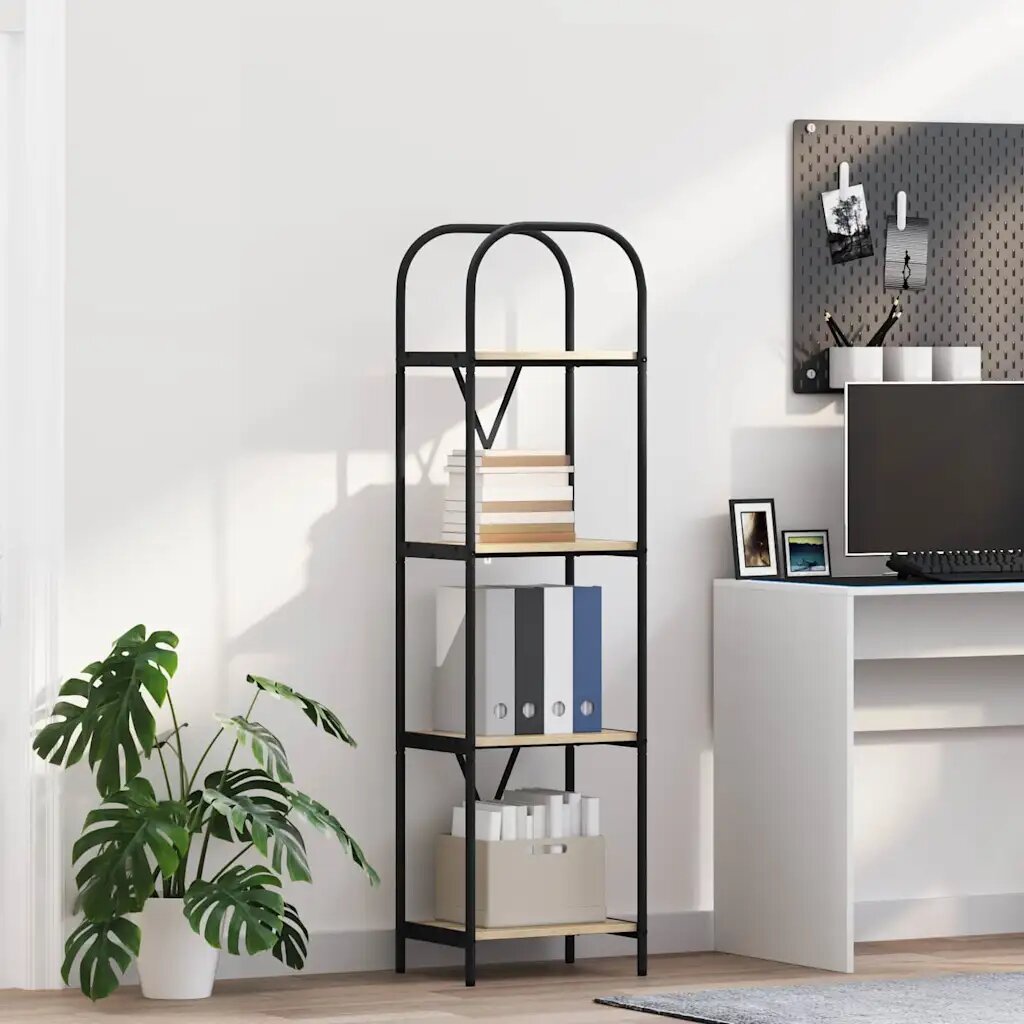 vidaXL Рафт за книги 4 нива 40 x 30 x 146 см Инженерна дървесина
