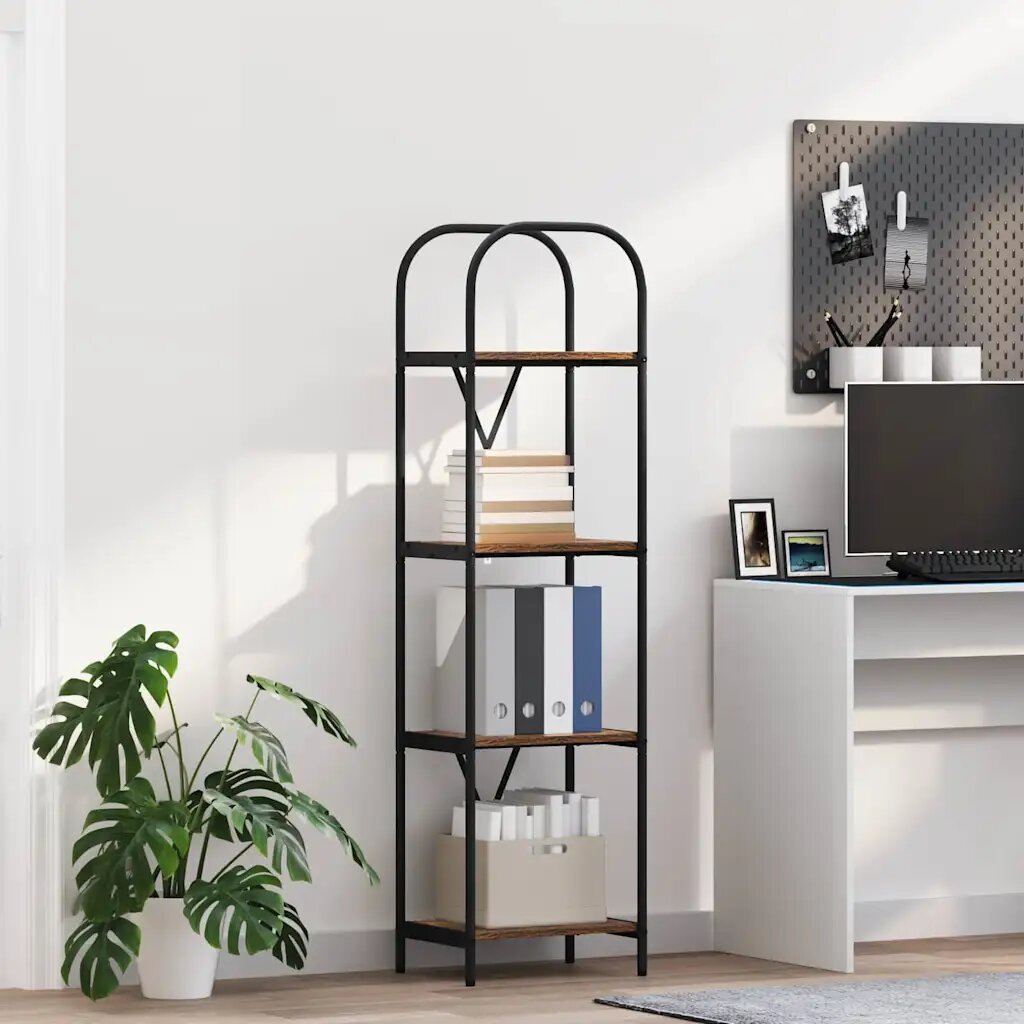 vidaXL Рафт за книги 4 нива 40 x 30 x 146 см Инженерна дървесина