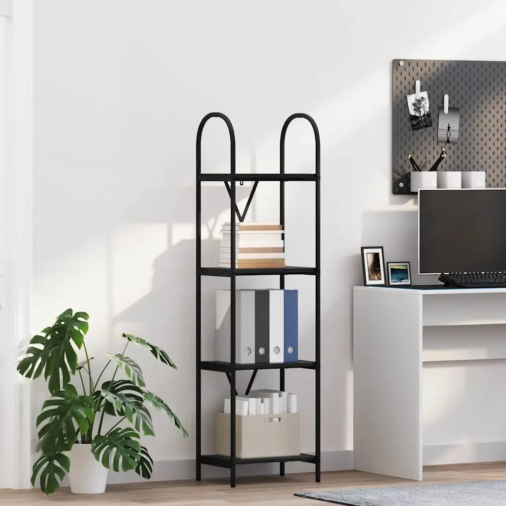 vidaXL Рафт за книги 4 нива 40 x 30 x 146 см Инженерна дървесина
