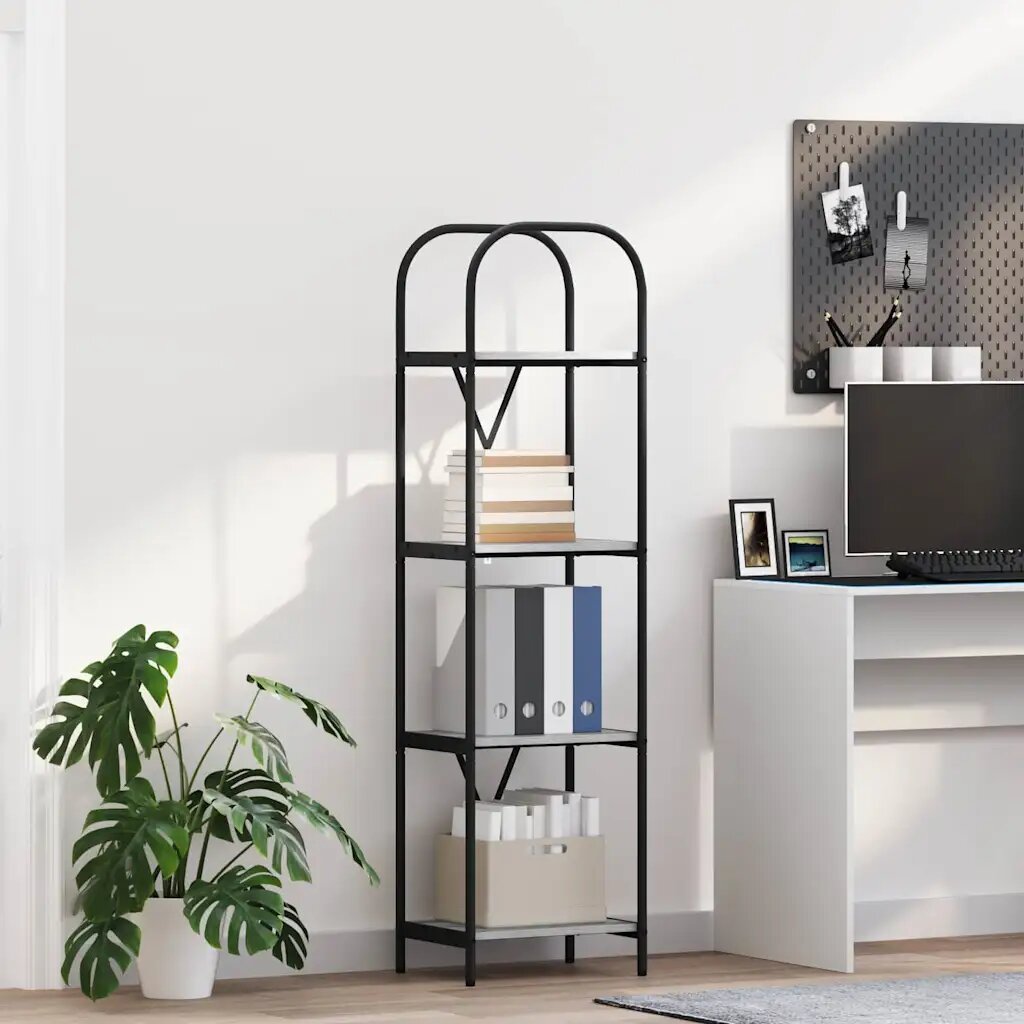vidaXL Рафт за книги 4 нива 40 x 30 x 146 см Инженерна дървесина