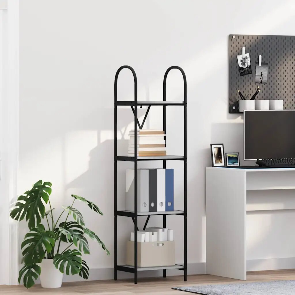 vidaXL Рафт за книги 4 нива 40 x 30 x 146 см Инженерна дървесина