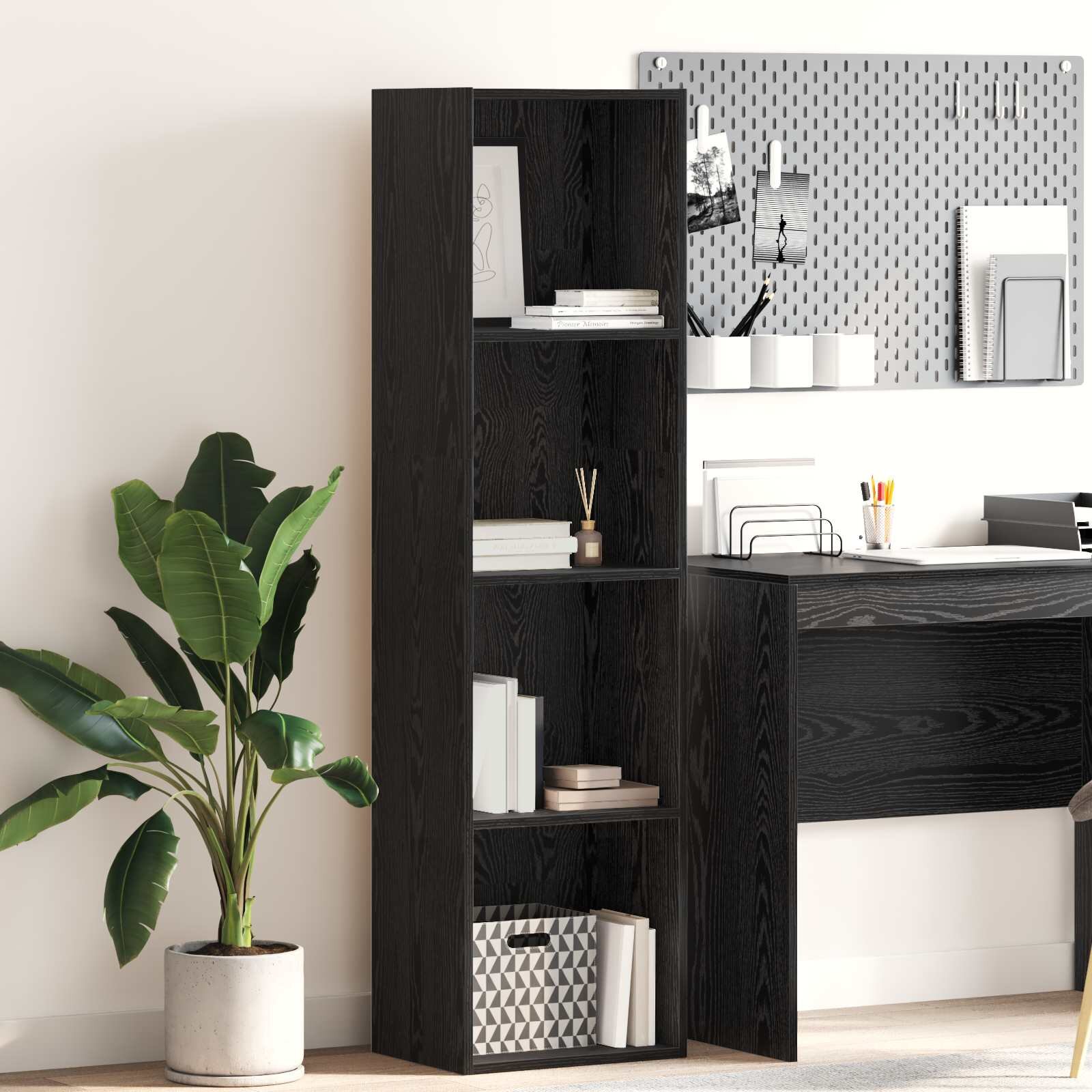 vidaXL Рафт за книги 4 нива 40 x 30 x 152 см Инженерна дървесина