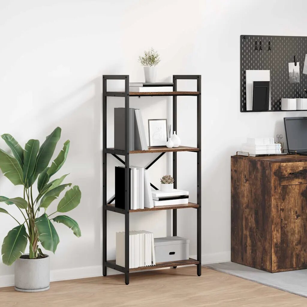 vidaXL Рафт за книги 4 нива 56 x 34 x 1335 см Инженерна дървесина