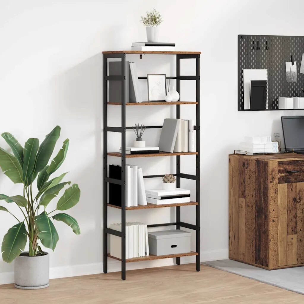 vidaXL Рафт за книги 4 нива 60 х 295 х 149 см Инженерна дървесина