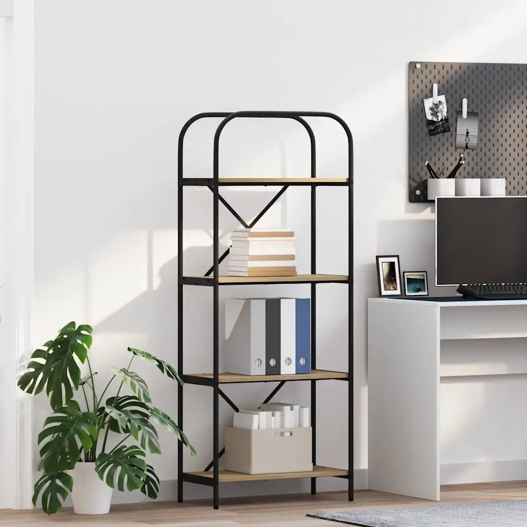 vidaXL Рафт за книги 4 нива 60 x 30 x 146 см Инженерна дървесина