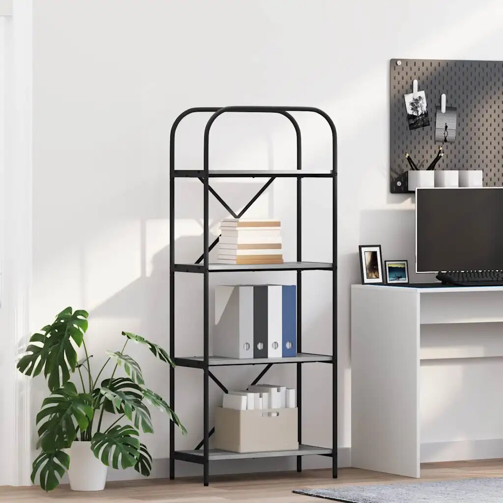 vidaXL Рафт за книги 4 нива 60 x 30 x 146 см Инженерна дървесина