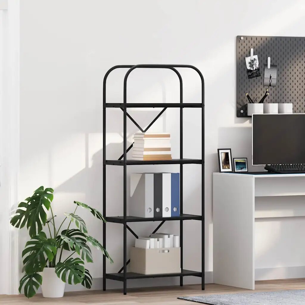 vidaXL Рафт за книги 4 нива 60 x 30 x 146 см Инженерна дървесина