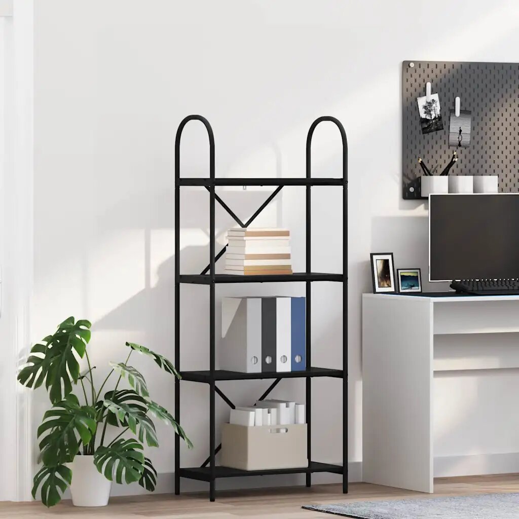 vidaXL Рафт за книги 4 нива 60 x 30 x 146 см Инженерна дървесина