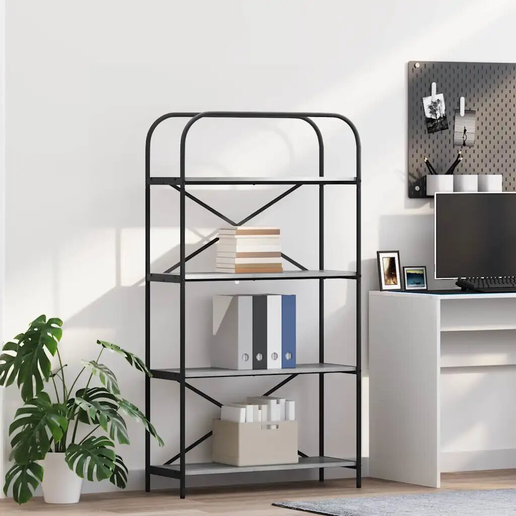 vidaXL Рафт за книги 4 нива 80 x 30 x 146 см Инженерна дървесина
