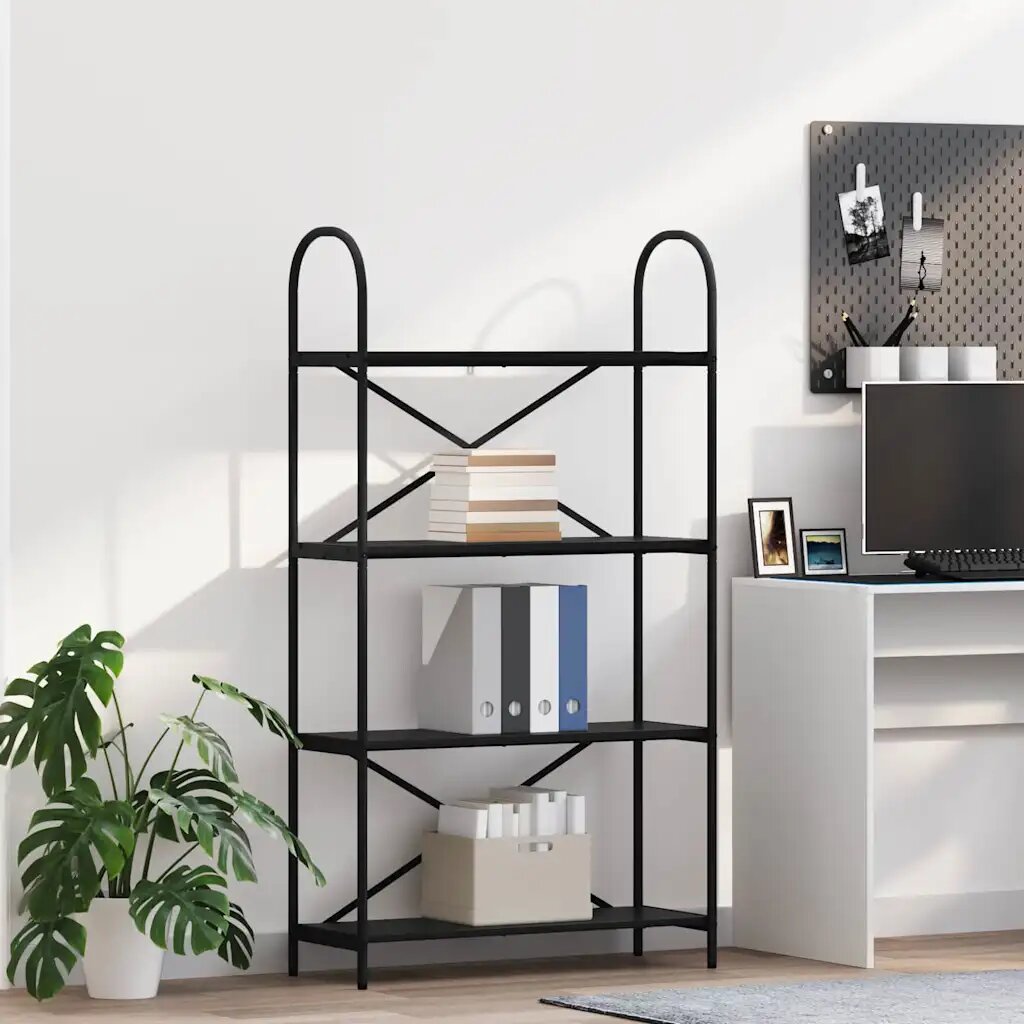 vidaXL Рафт за книги 4 нива 80 x 30 x 146 см Инженерна дървесина
