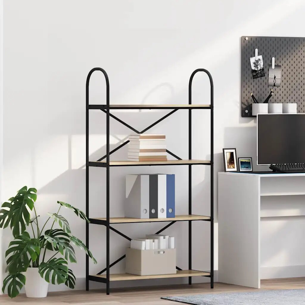 vidaXL Рафт за книги 4 нива 80 x 30 x 146 см Инженерна дървесина