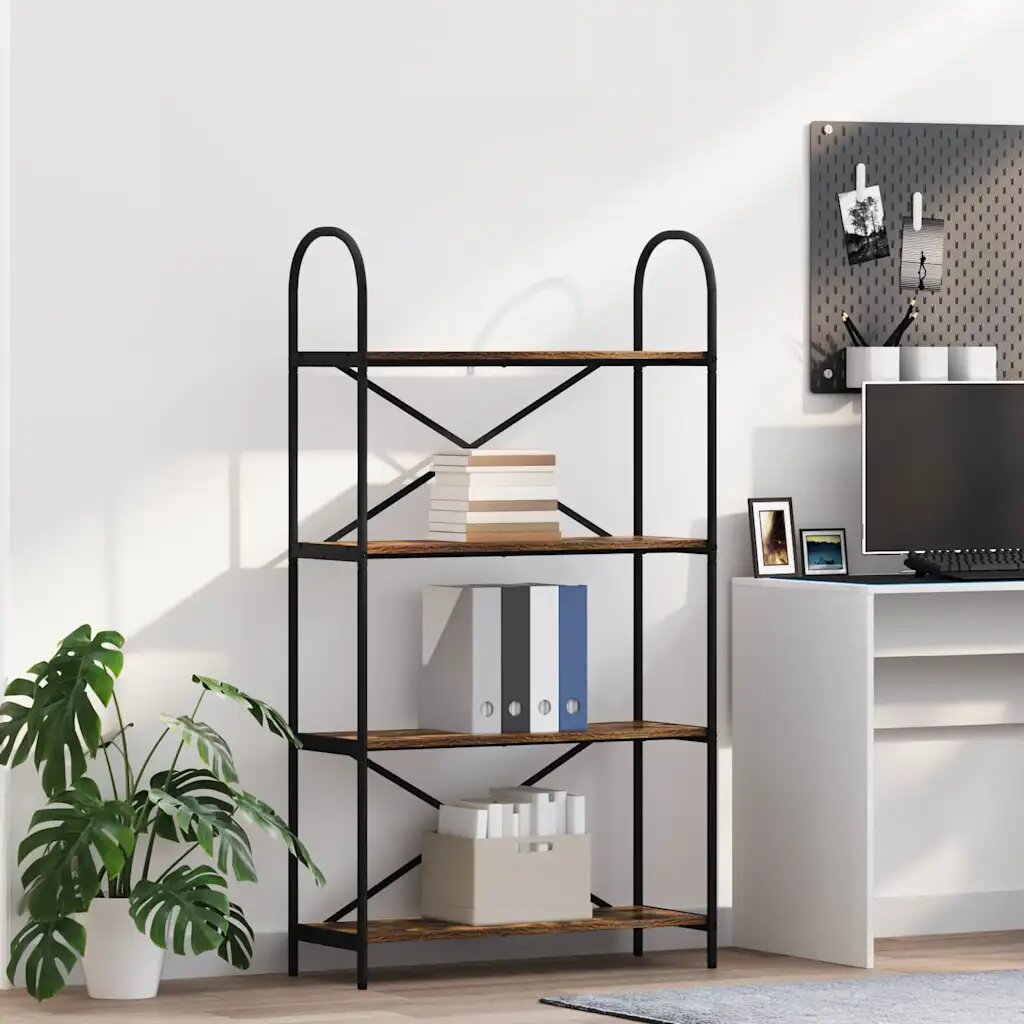 vidaXL Рафт за книги 4 нива 80 x 30 x 146 см Инженерна дървесина