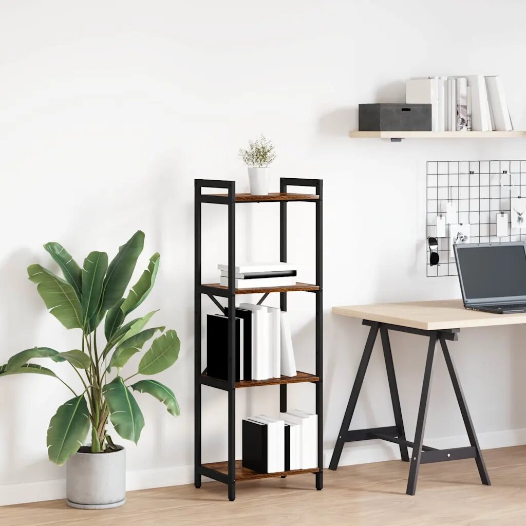 vidaXL Рафт за книги 40 x 30 x 119 см Инженерна дървесина Димян дъб
