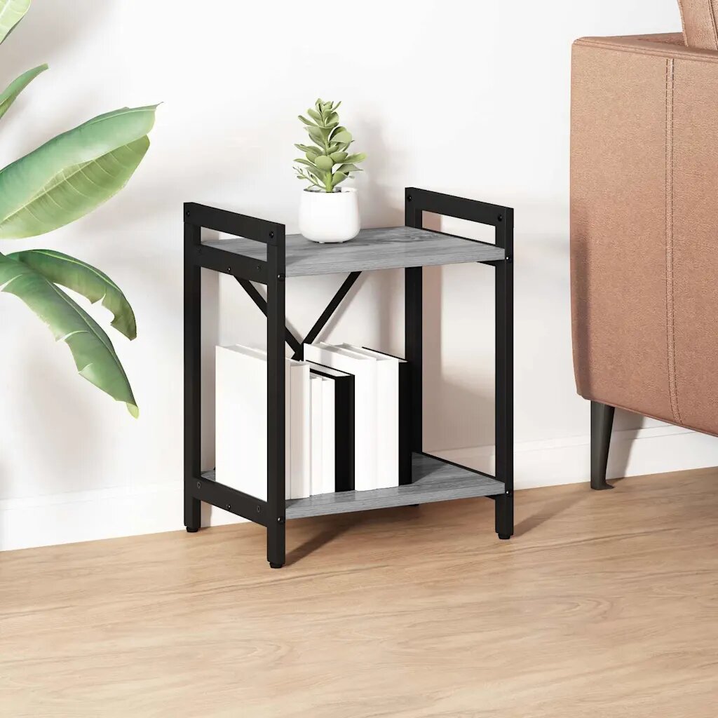 vidaXL Рафт за книги 40 x 30 x 50 cm Инженерна дървесина Сив сонома