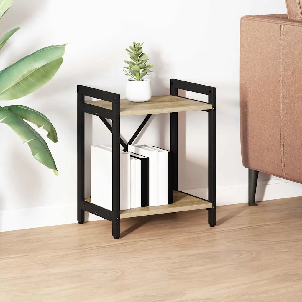vidaXL Рафт за книги 40 x 30 x 50 cm Инженерна дървесина Сонома дъб