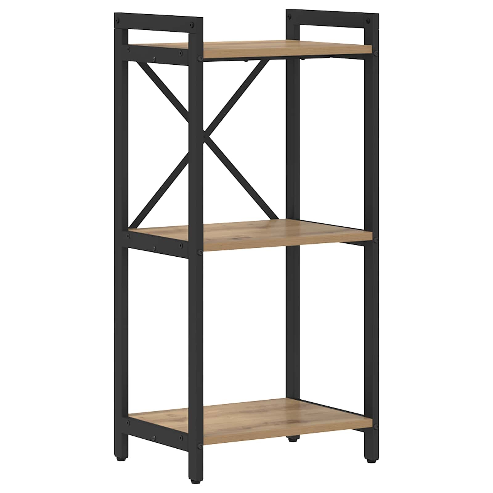 vidaXL Рафт за книги 40 x 30 x 85 см Инженерна дървесина Дъб
