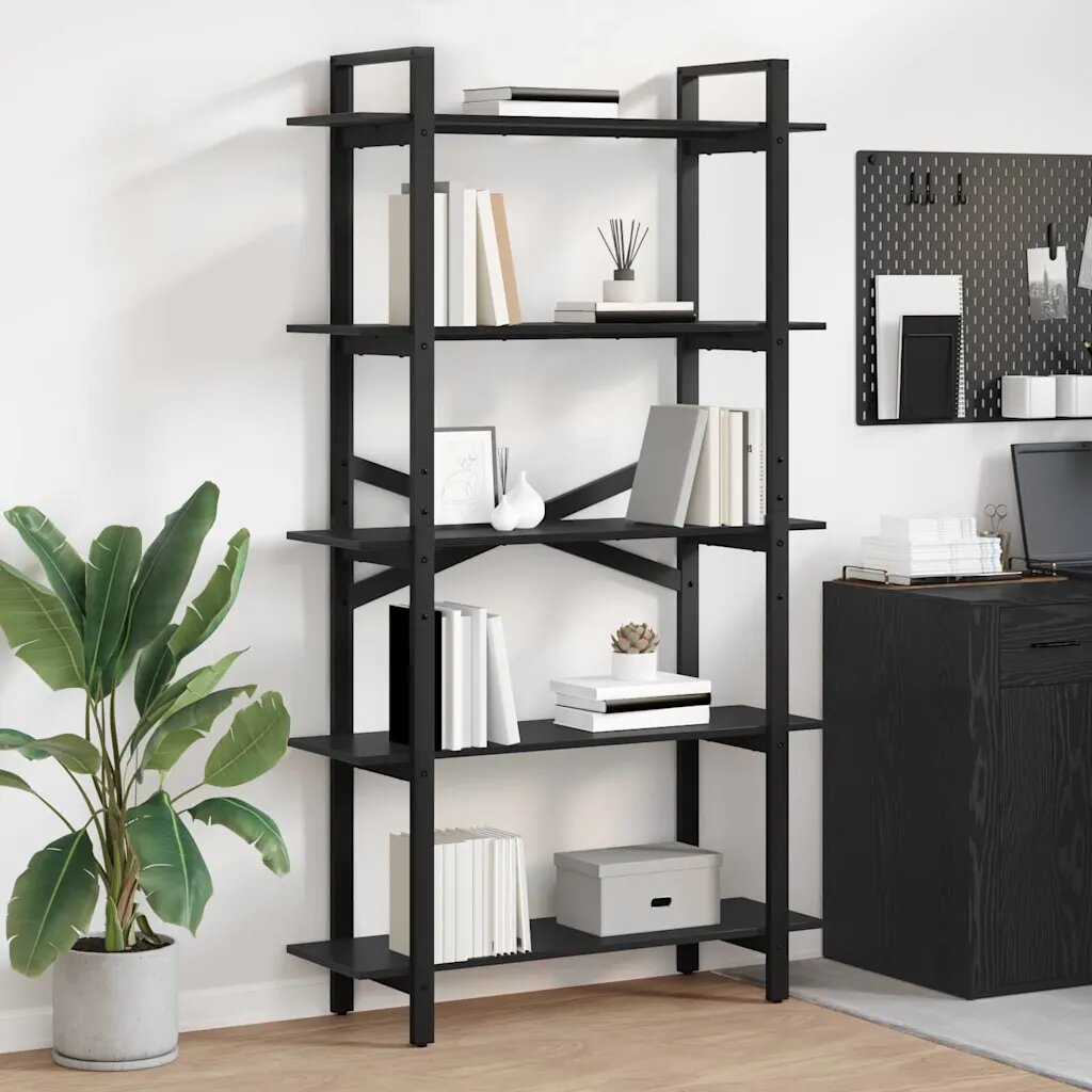 vidaXL Рафт за книги 5 нива 100 x 335 x 178 см Инженерна дървесина