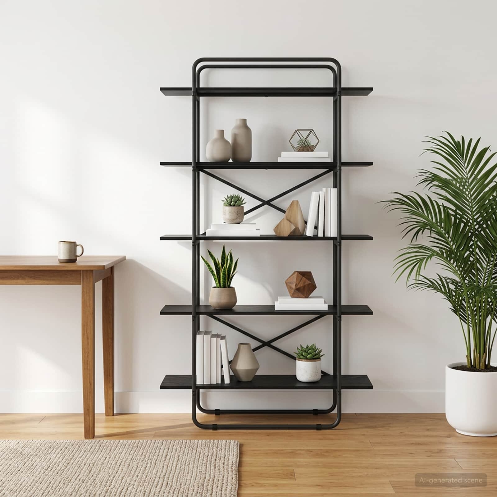 vidaXL Рафт за книги 5 нива 100 x 35 x 1755 см Инженерна дървесина