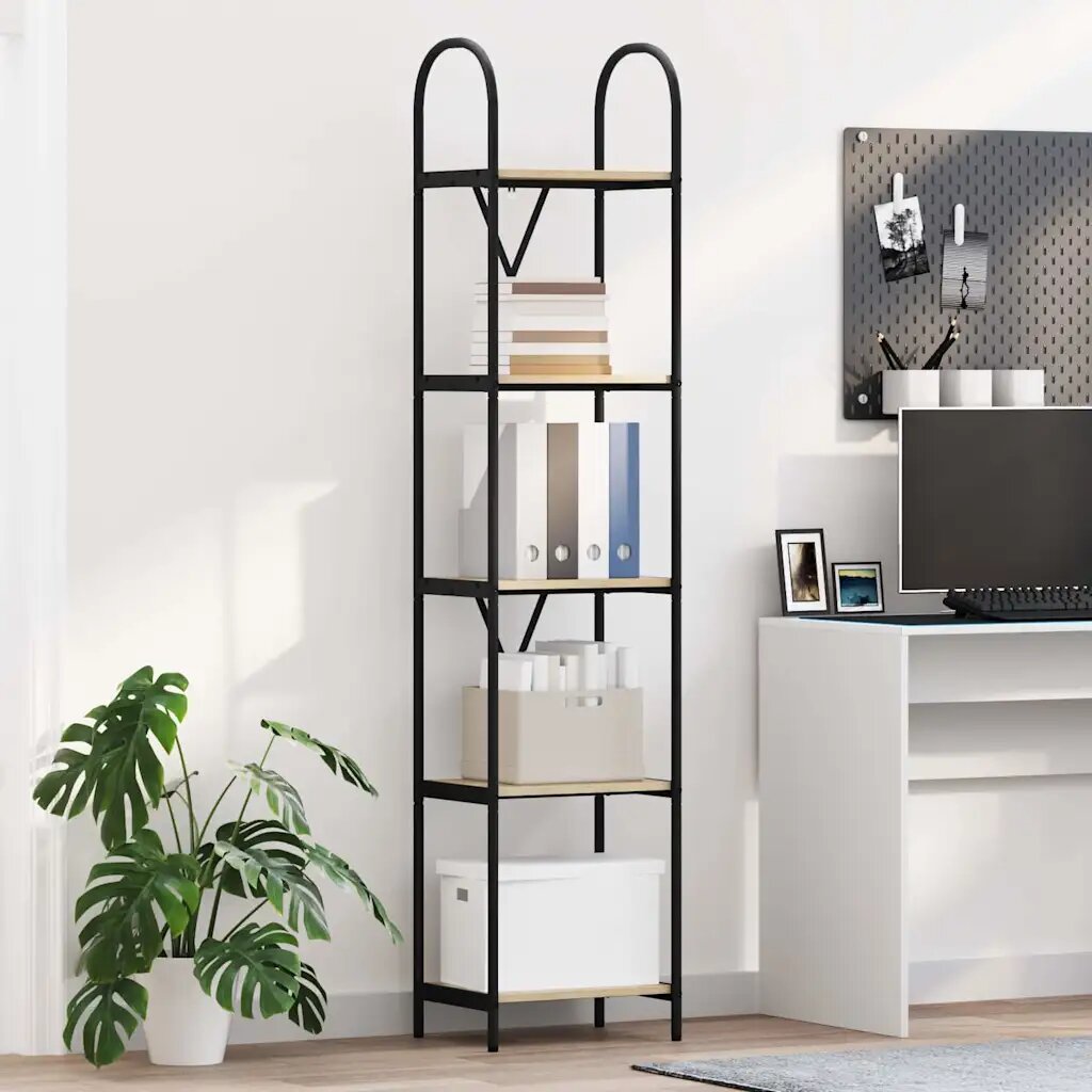 vidaXL Рафт за книги 5 нива 40 x 30 x 183 см Инженерна дървесина
