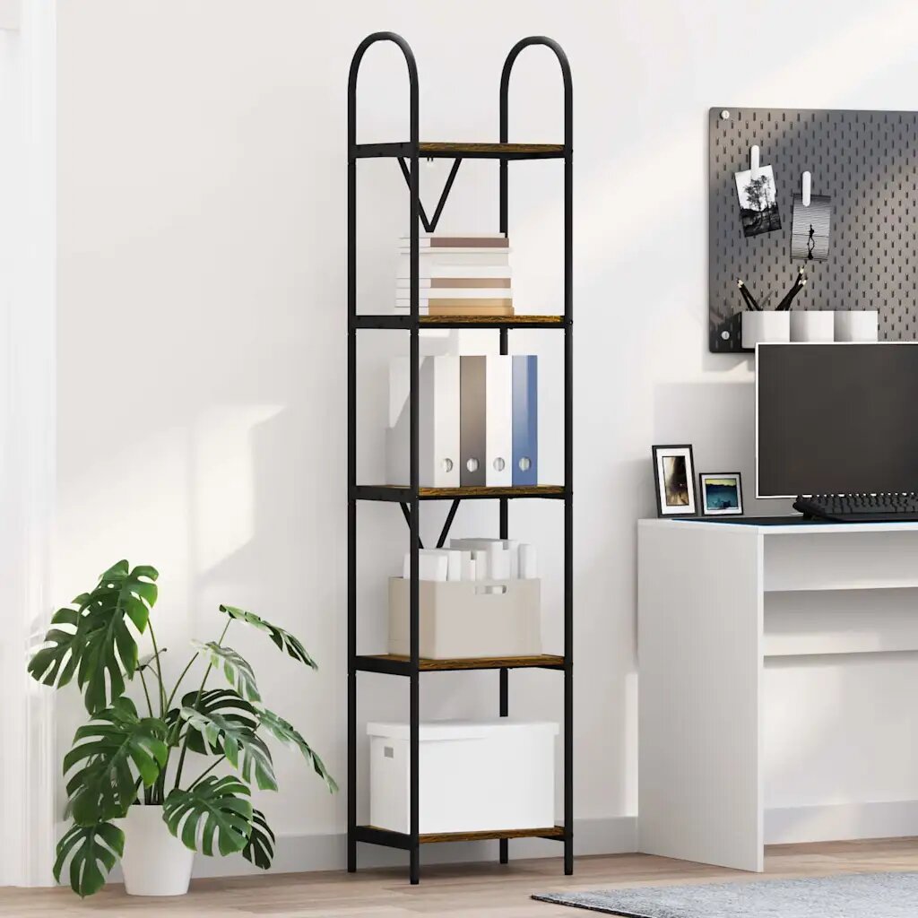 vidaXL Рафт за книги 5 нива 40 x 30 x 183 см Инженерна дървесина