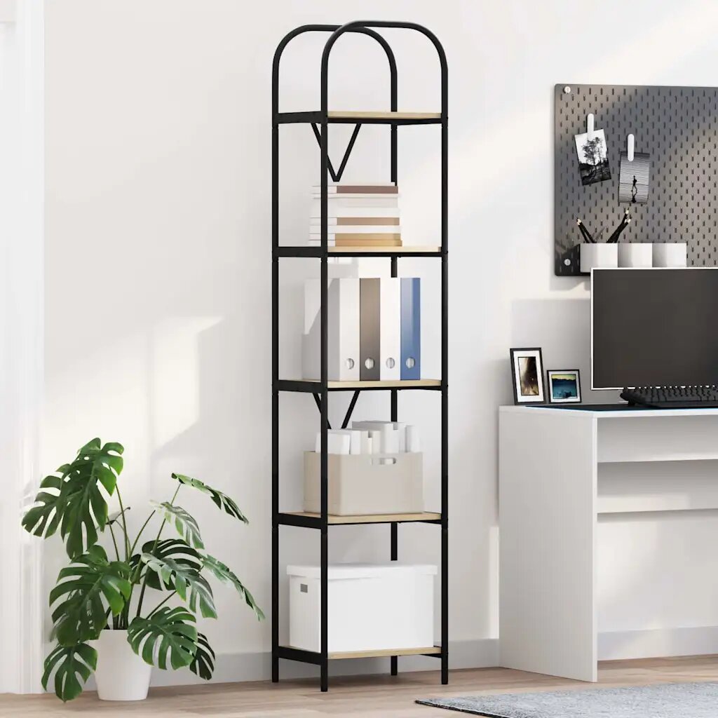 vidaXL Рафт за книги 5 нива 40 x 30 x 183 см Инженерна дървесина