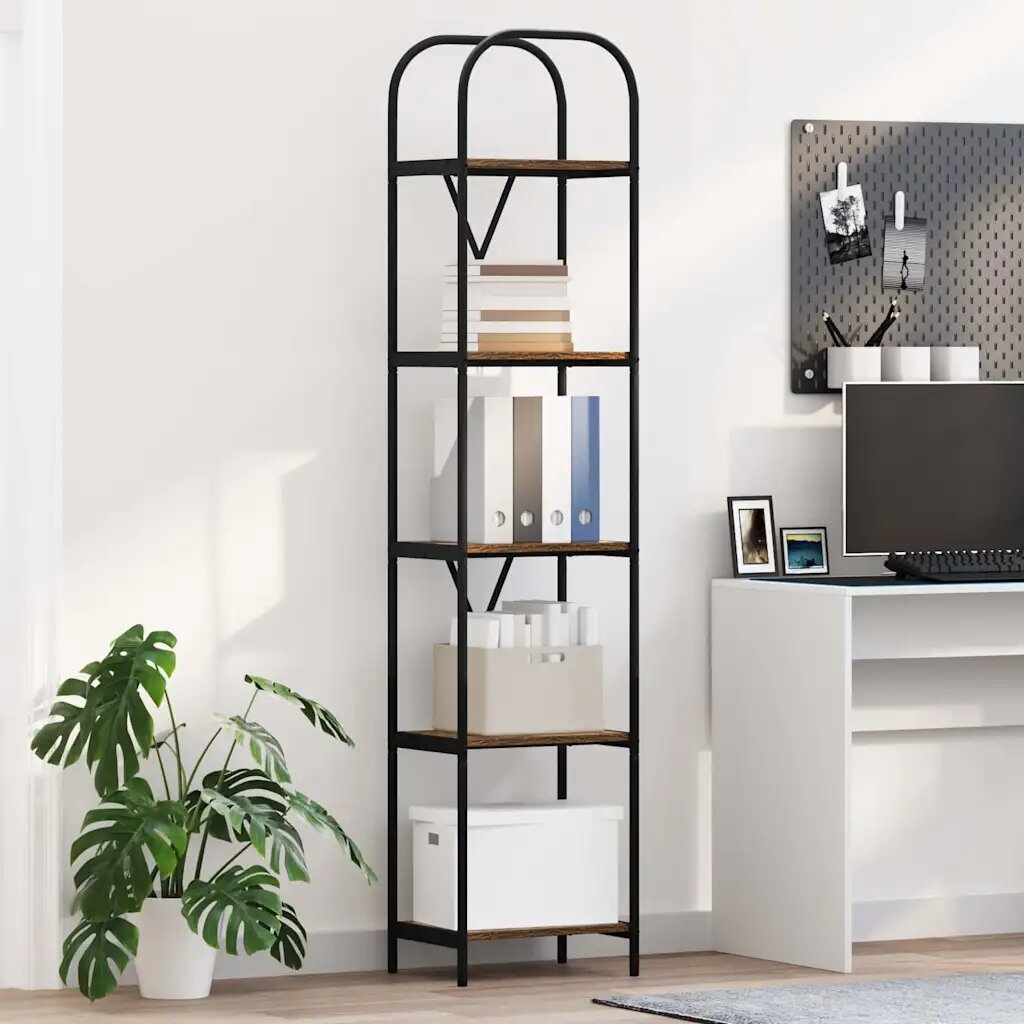 vidaXL Рафт за книги 5 нива 40 x 30 x 183 см Инженерна дървесина