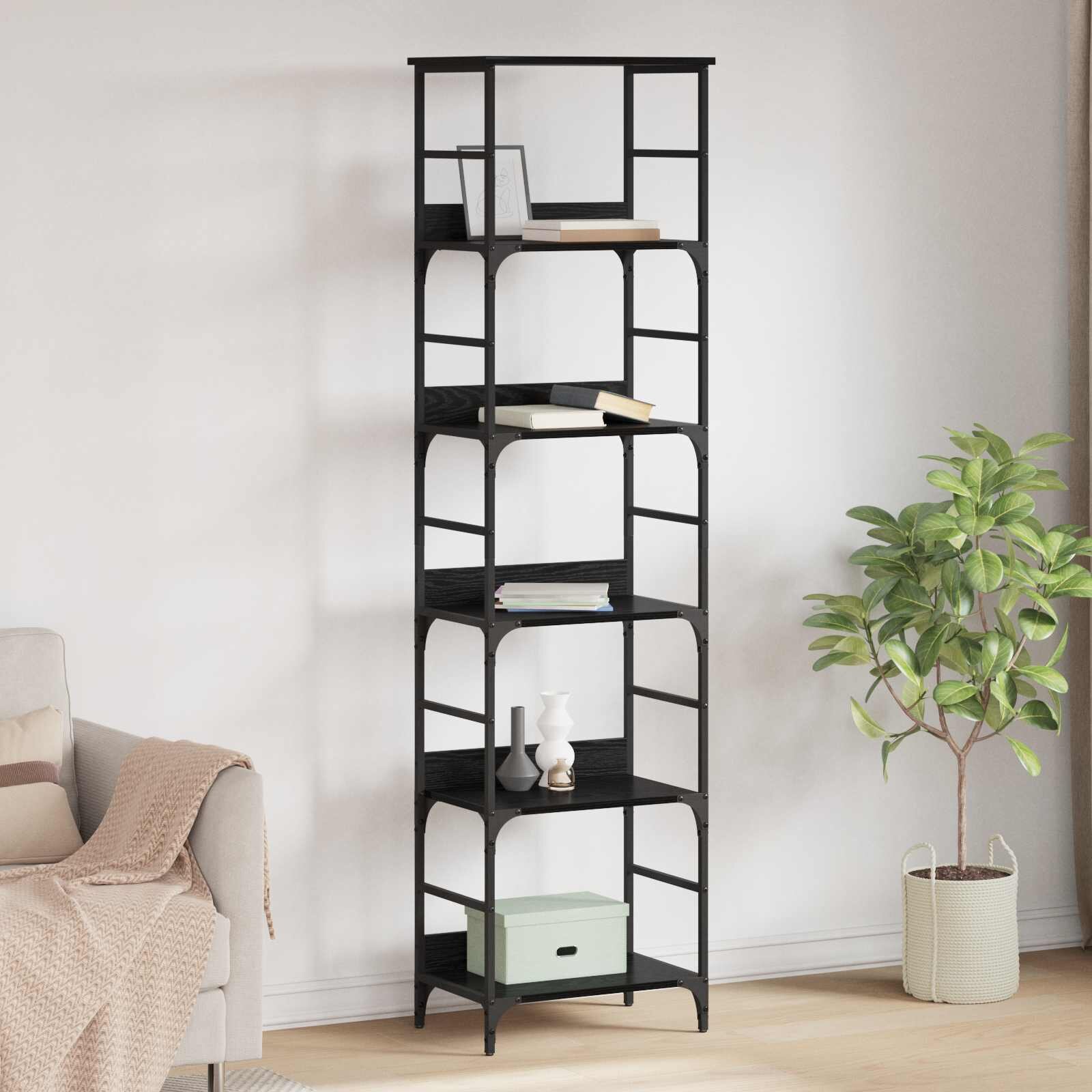 vidaXL Рафт за книги 5 нива 50 x 33 x 1885 см Инженерна дървесина