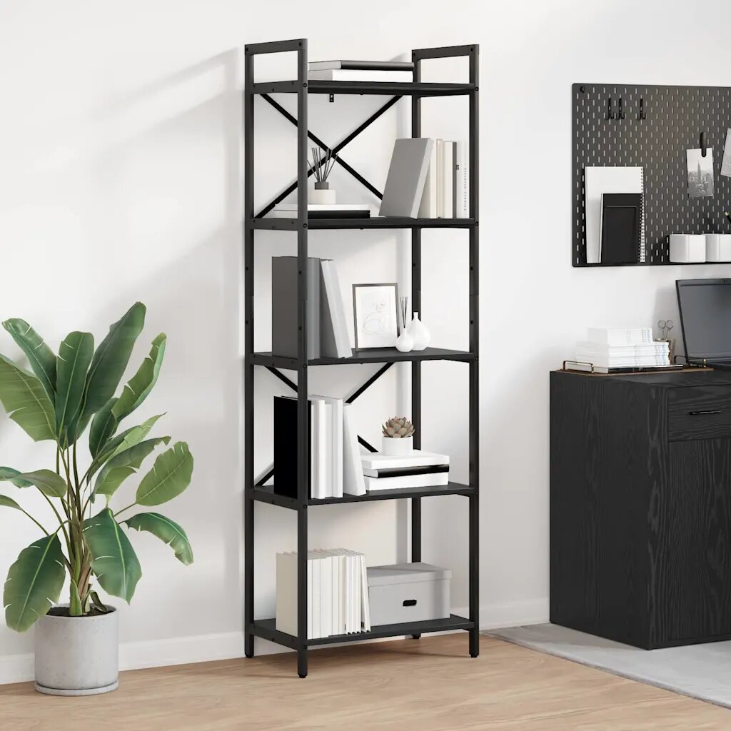 vidaXL Рафт за книги 5 нива 56 x 34 x 171 см Инженерна дървесина