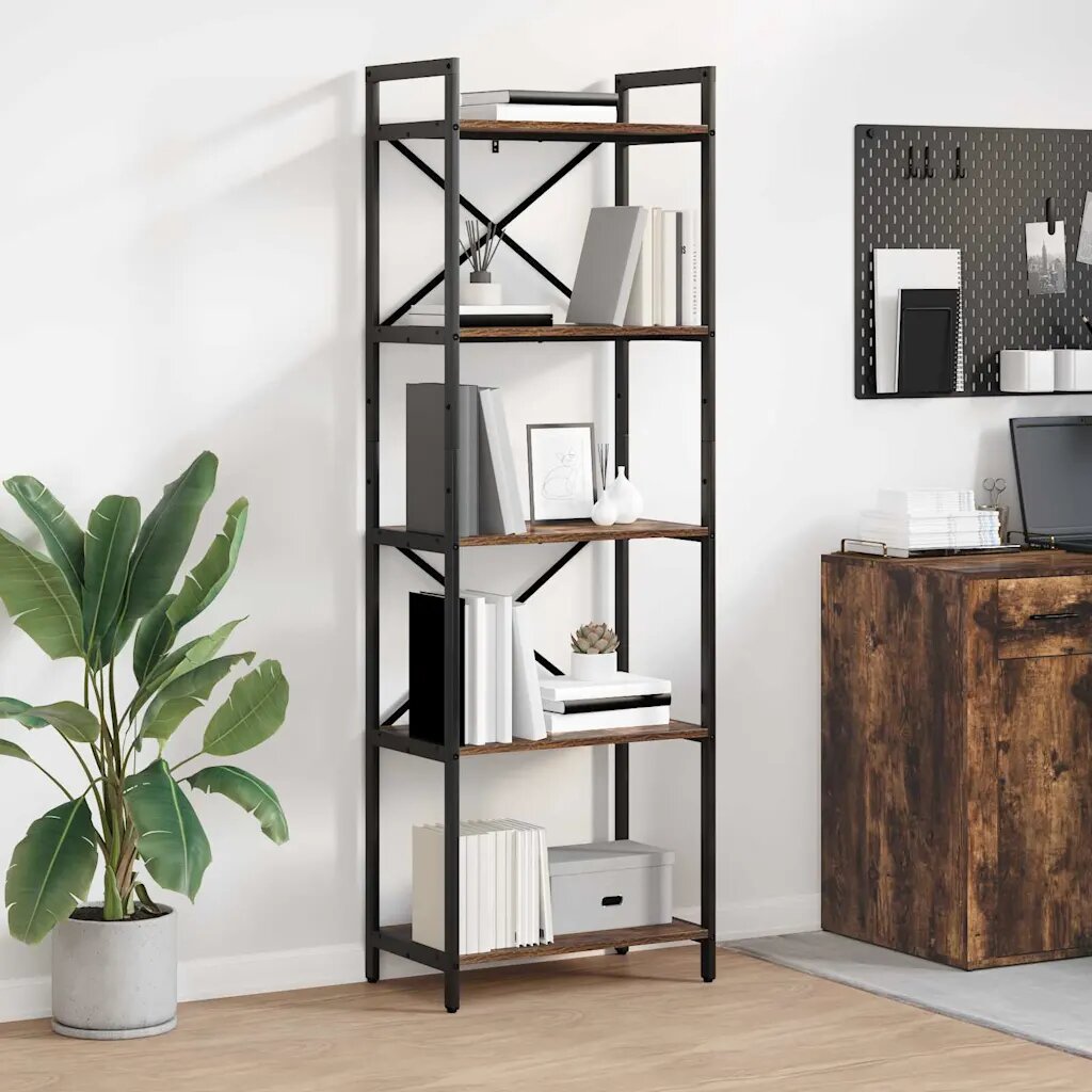 vidaXL Рафт за книги 5 нива 56 x 34 x 171 см Инженерна дървесина