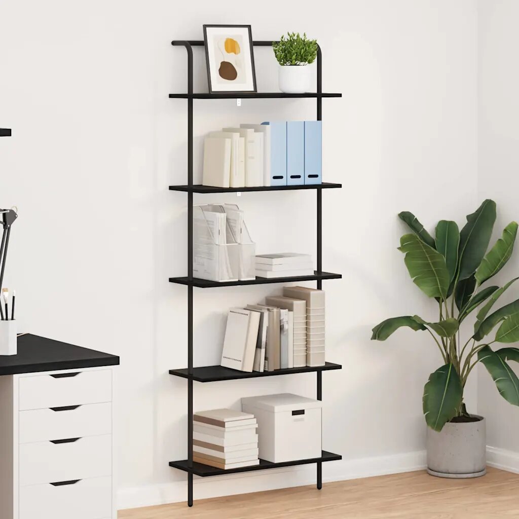 vidaXL Рафт за книги 5 нива 60 x 24 x 168 см Инженерна дървесина