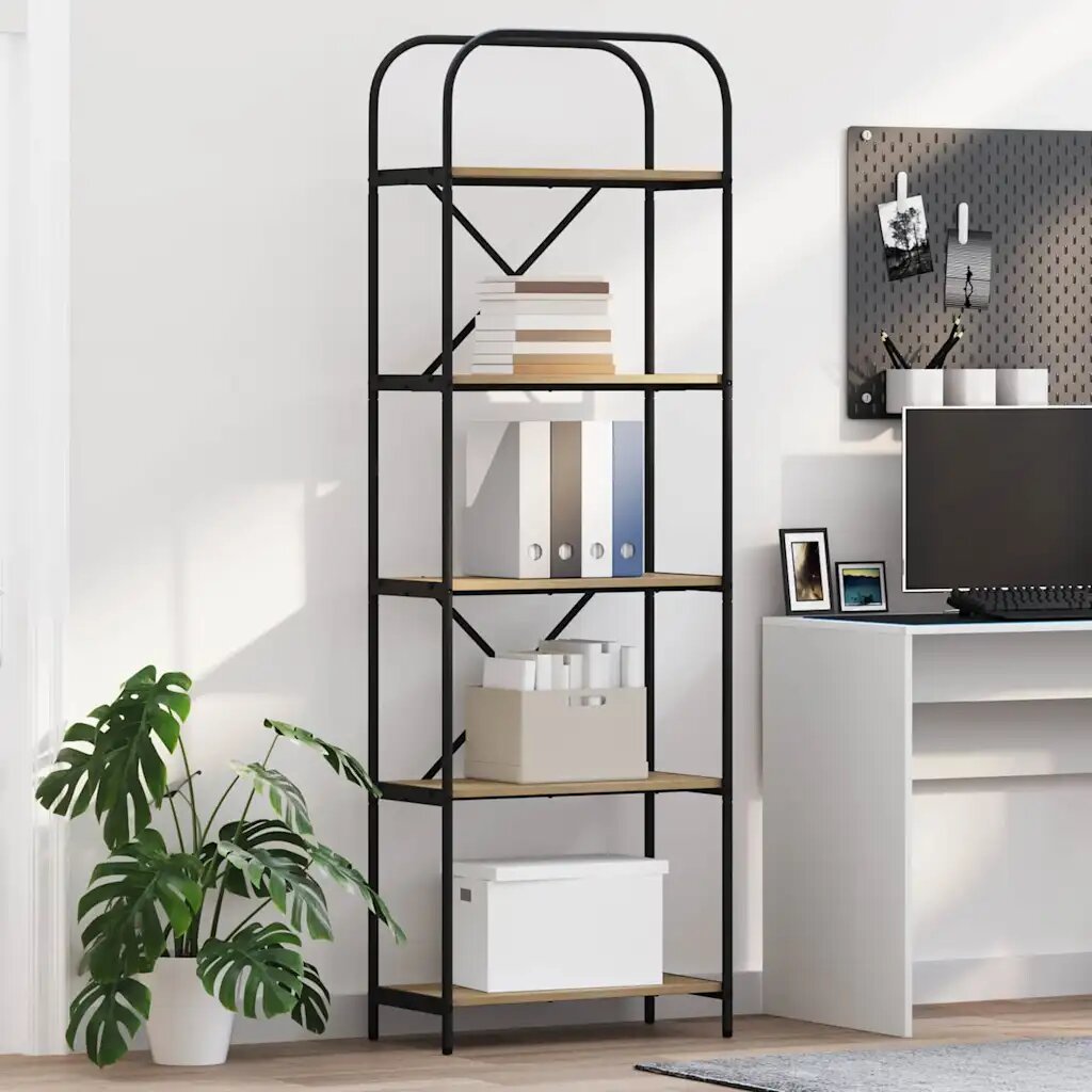 vidaXL Рафт за книги 5 нива 60 x 30 x 183 см Инженерна дървесина