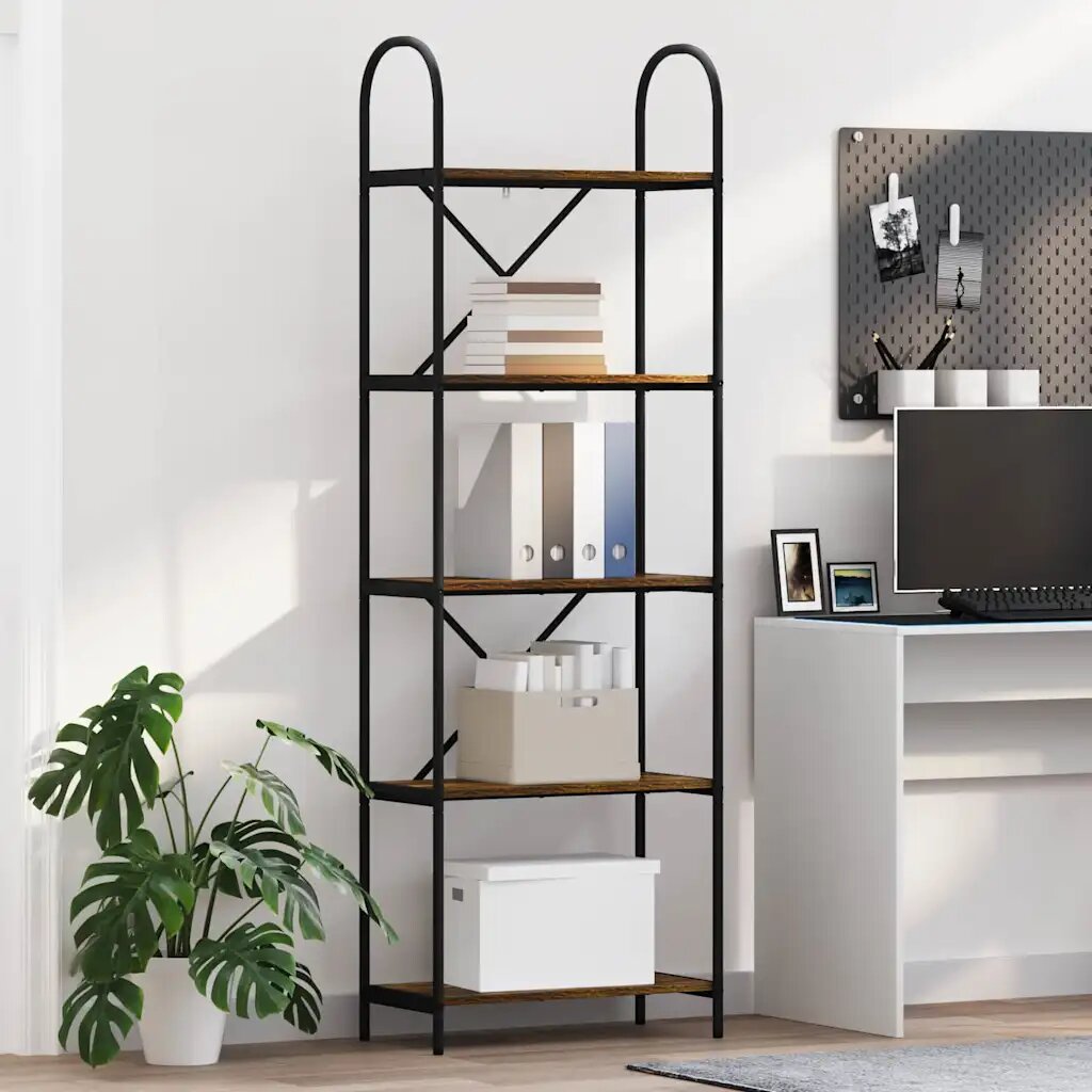 vidaXL Рафт за книги 5 нива 60 x 30 x 183 см Инженерна дървесина
