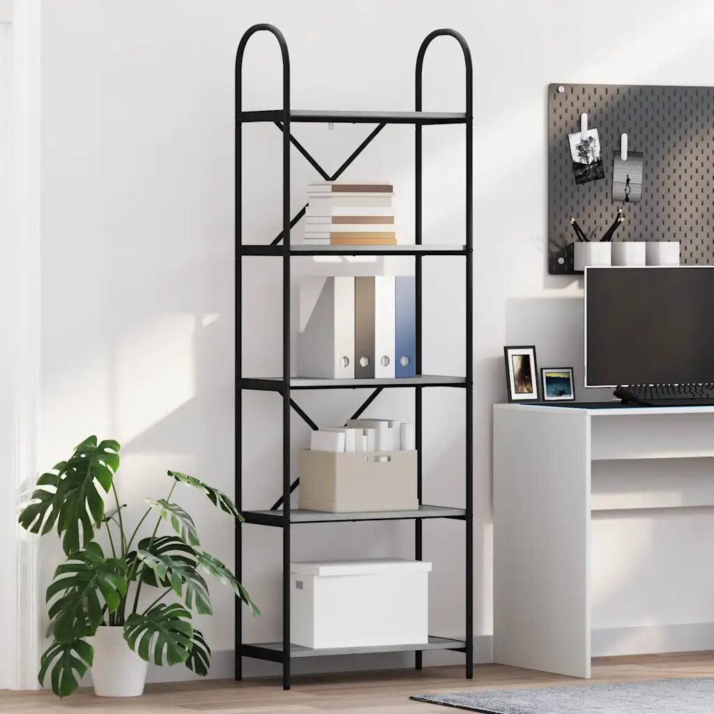 vidaXL Рафт за книги 5 нива 60 x 30 x 183 см Инженерна дървесина