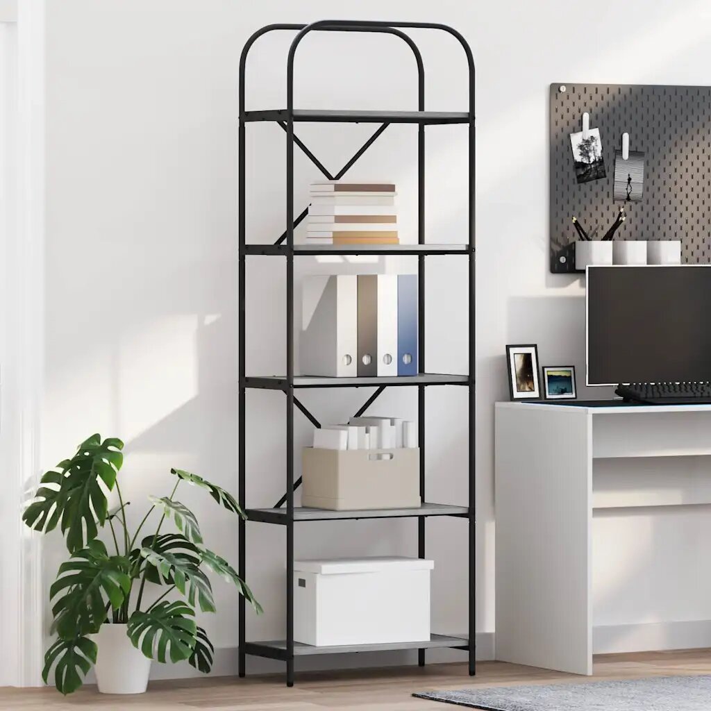 vidaXL Рафт за книги 5 нива 60 x 30 x 183 см Инженерна дървесина