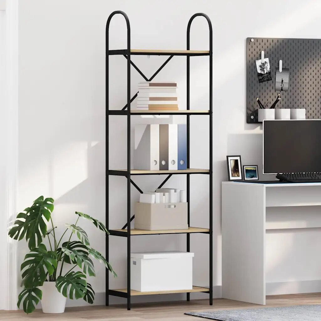 vidaXL Рафт за книги 5 нива 60 x 30 x 183 см Инженерна дървесина