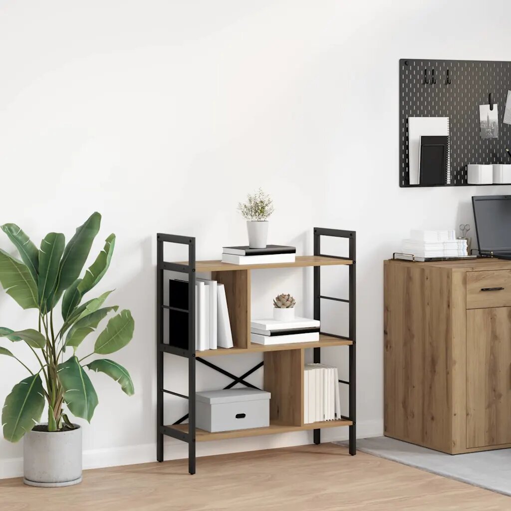 vidaXL Рафт за книги 5 нива 75 x 30 x 91 см Инженерна дървесина Дъб