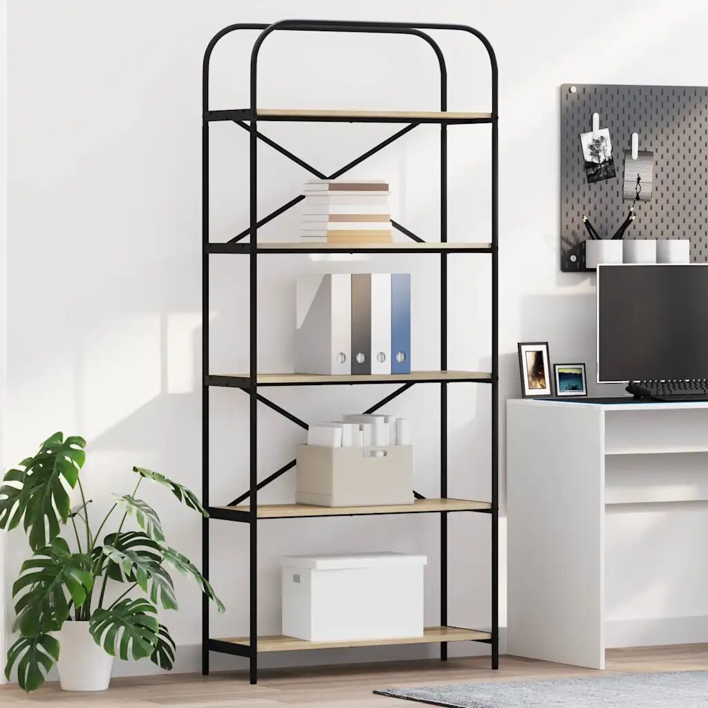vidaXL Рафт за книги 5 нива 80 x 30 x 183 см Инженерна дървесина