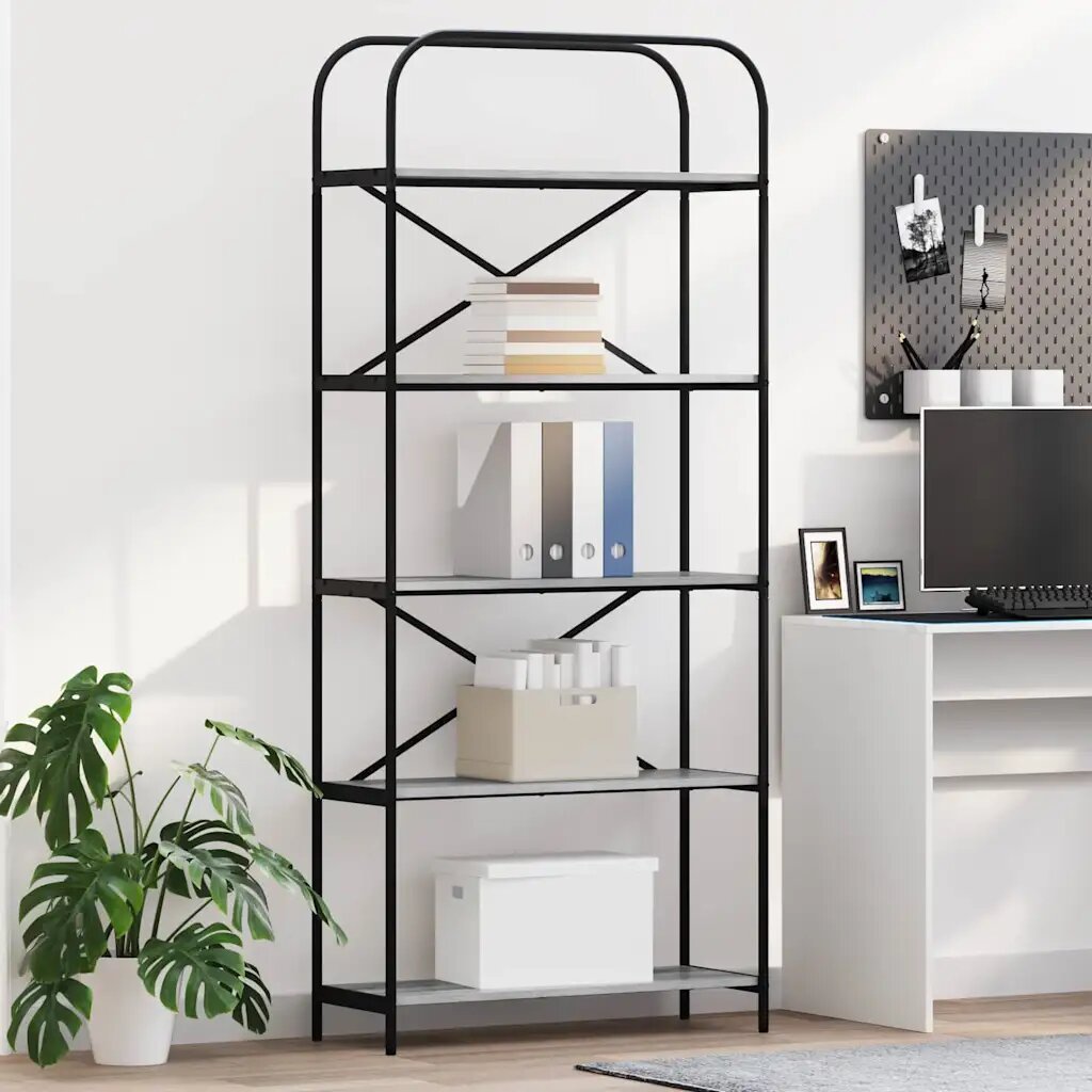 vidaXL Рафт за книги 5 нива 80 x 30 x 183 см Инженерна дървесина