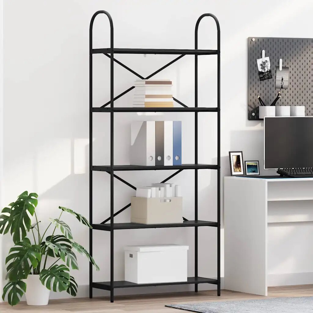 vidaXL Рафт за книги 5 нива 80 x 30 x 183 см Инженерна дървесина