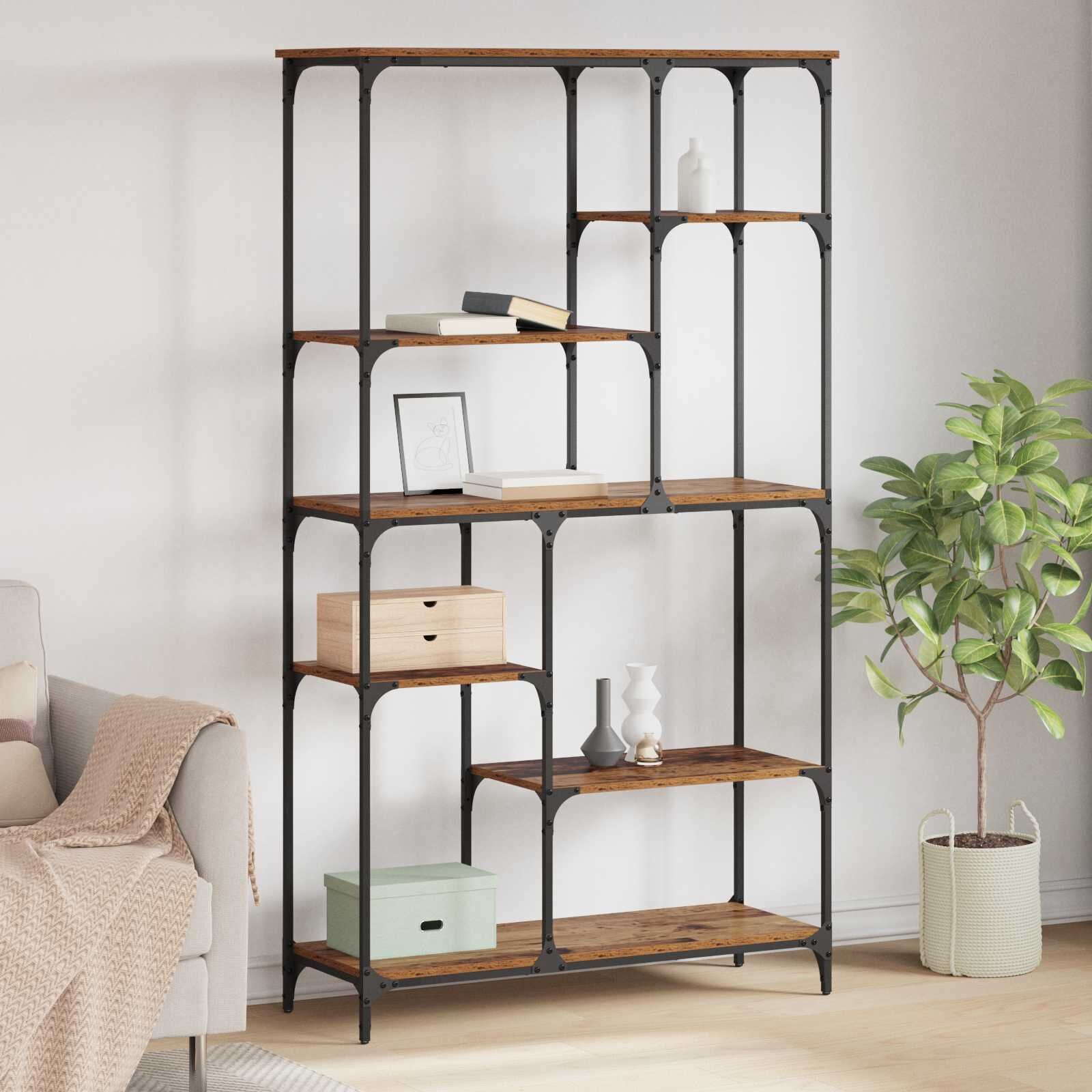 vidaXL Рафт за книги 5 нива 99 x 355 x 176 cm Инженерна дървесина
