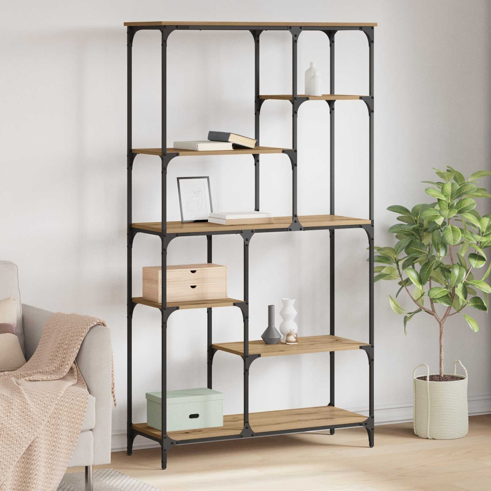 vidaXL Рафт за книги 5 нива 99 x 355 x 176 cm Инженерна дървесина
