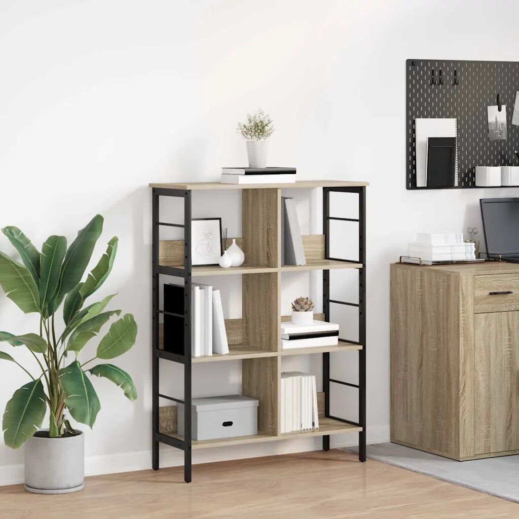 vidaXL Рафт за книги 6 нива 82 x 32 x 112 см Инженерна дървесина