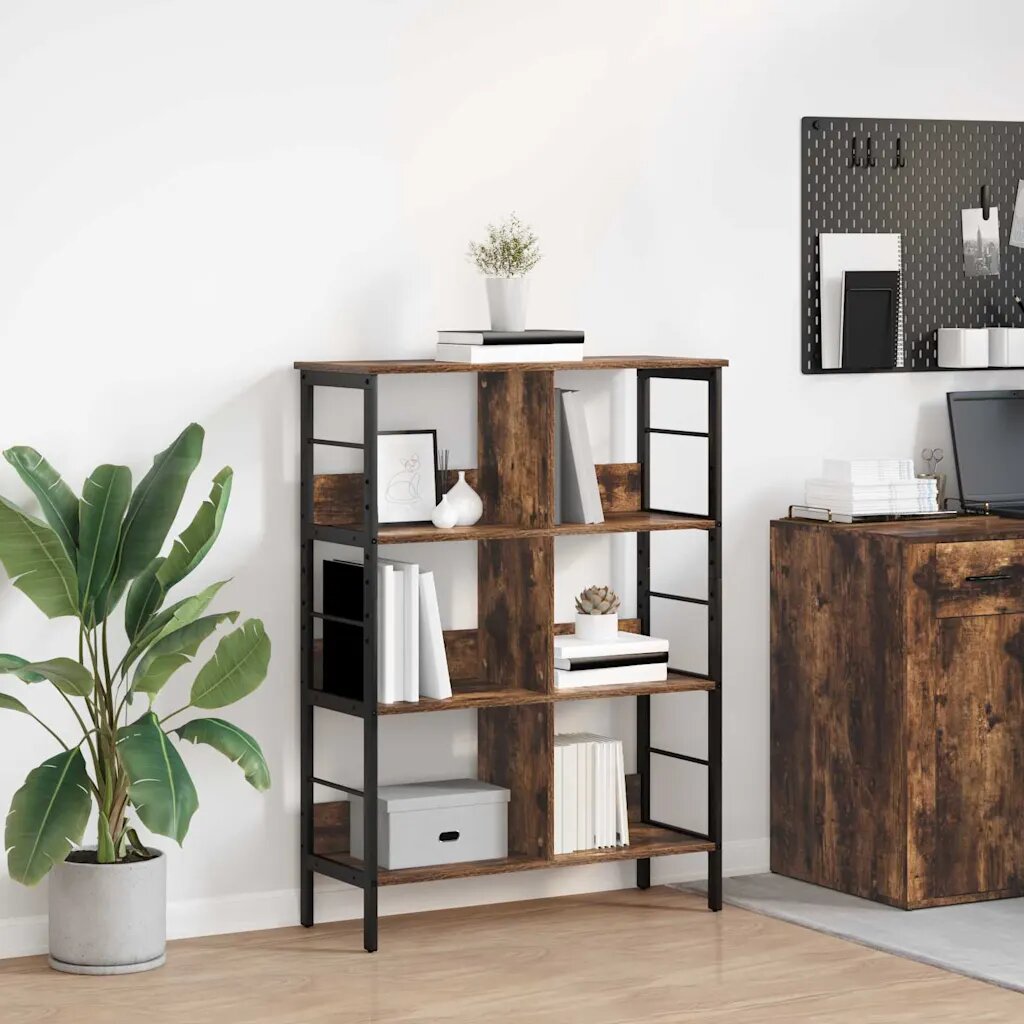 vidaXL Рафт за книги 6 нива 82 x 32 x 112 см Инженерна дървесина