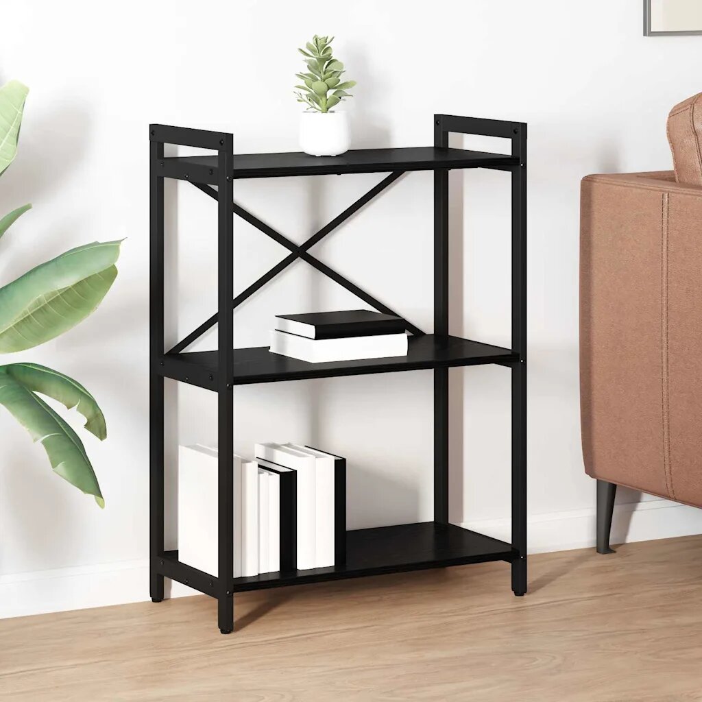 vidaXL Рафт за книги 60 x 30 x 85 cm Инженерна дървесина Черния дъб