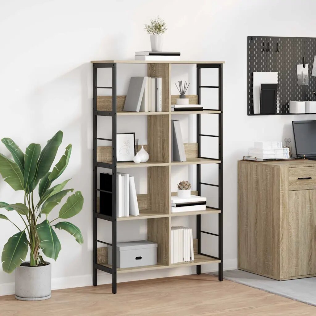 vidaXL Рафт за книги 8 нива 82 x 32 x 1445 см Инженерна дървесина