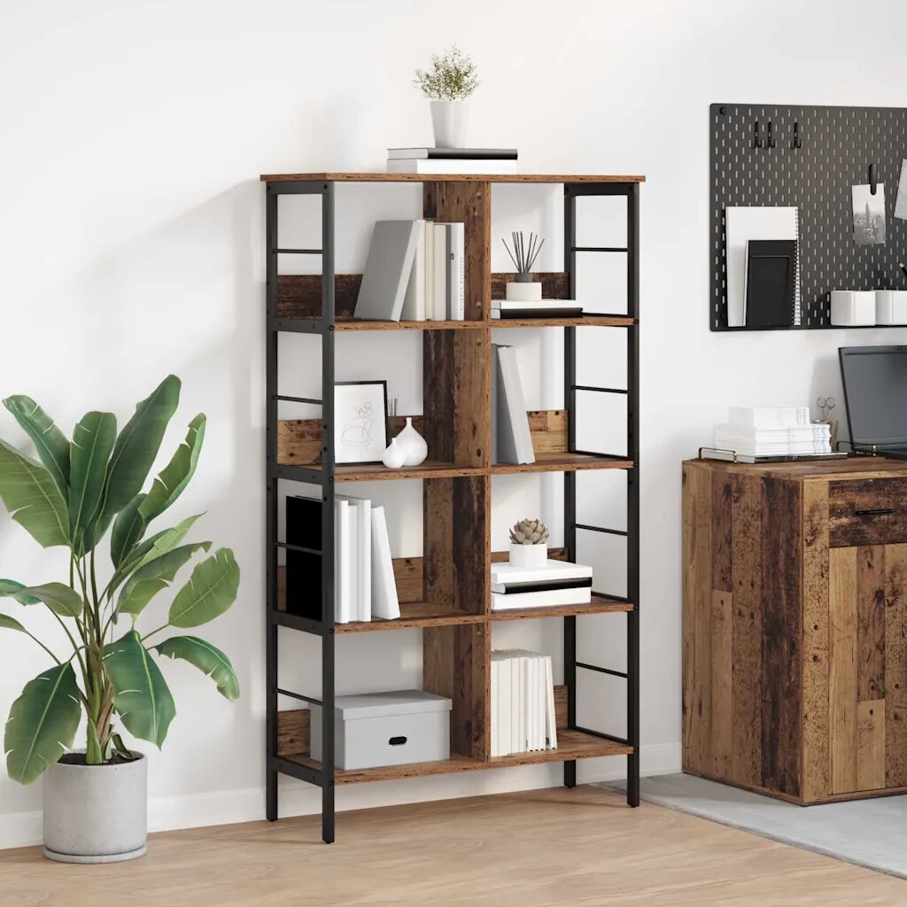 vidaXL Рафт за книги 8 нива 82 x 32 x 1445 см Инженерна дървесина