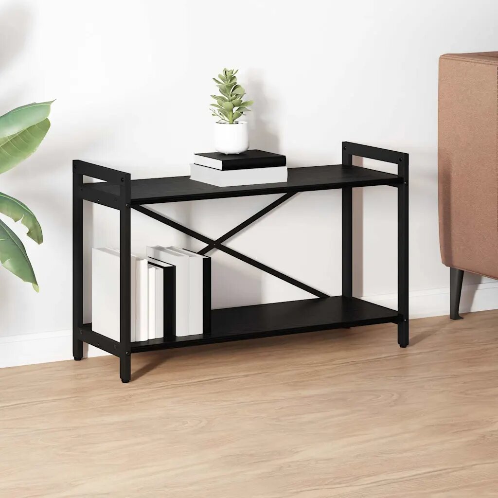 vidaXL Рафт за книги 80 x 30 x 50 см Инженерна дървесина Черния дъб